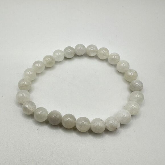 Stunning 8mm genuine Moonstone beaded stretchy bracelet! - Picture 1 of 7